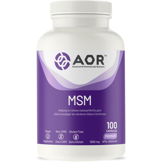 100 Vegetable Capsules | AOR MSM 1000 mg