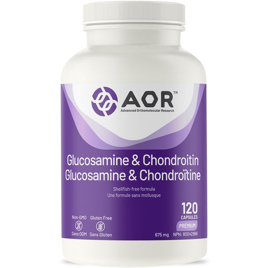 120 Capsules | AOR Glucosamine and Chondroitin 675 mg