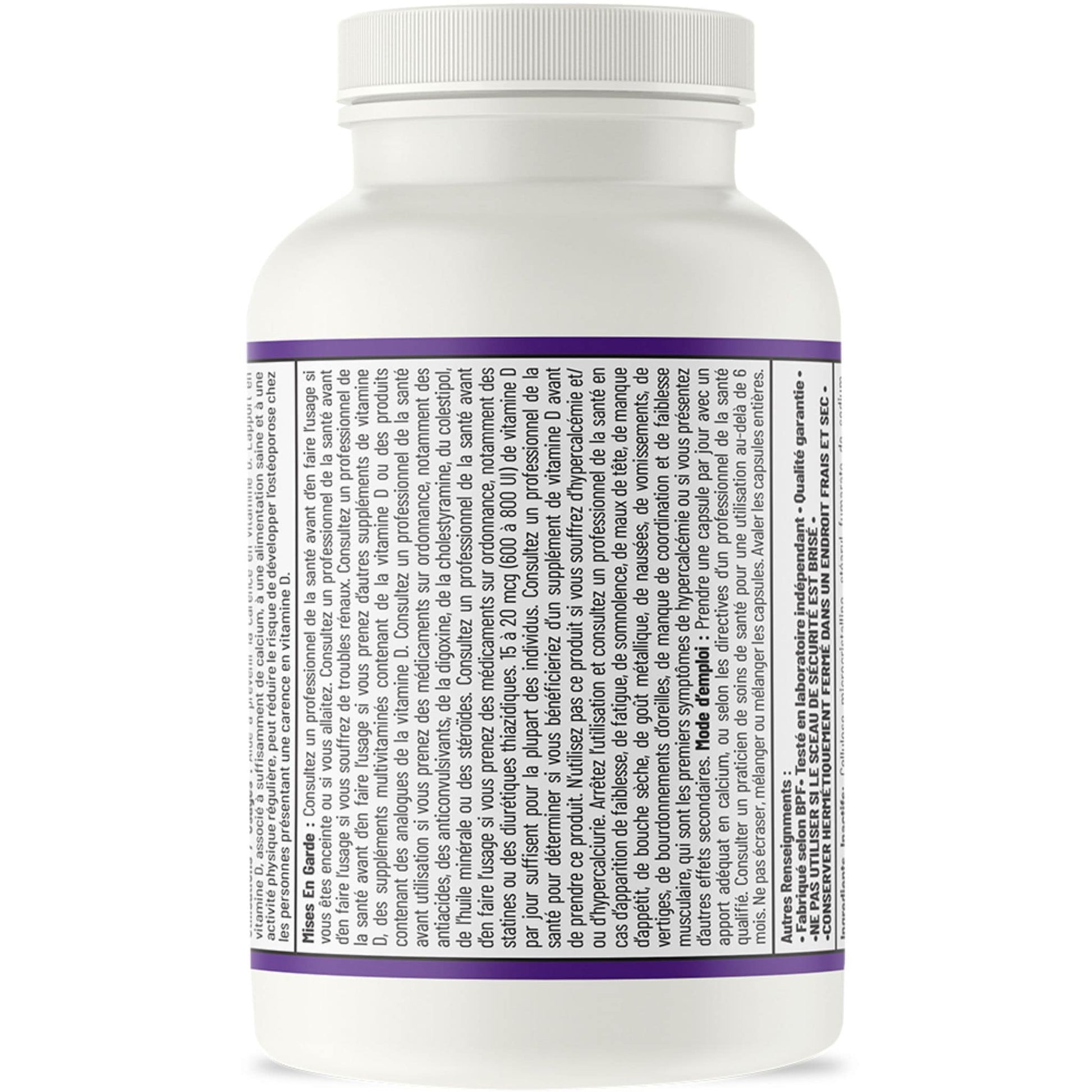 60 Vegetable Capsules | AOR Vitamin D3 2500 IU // Nutrition Facts