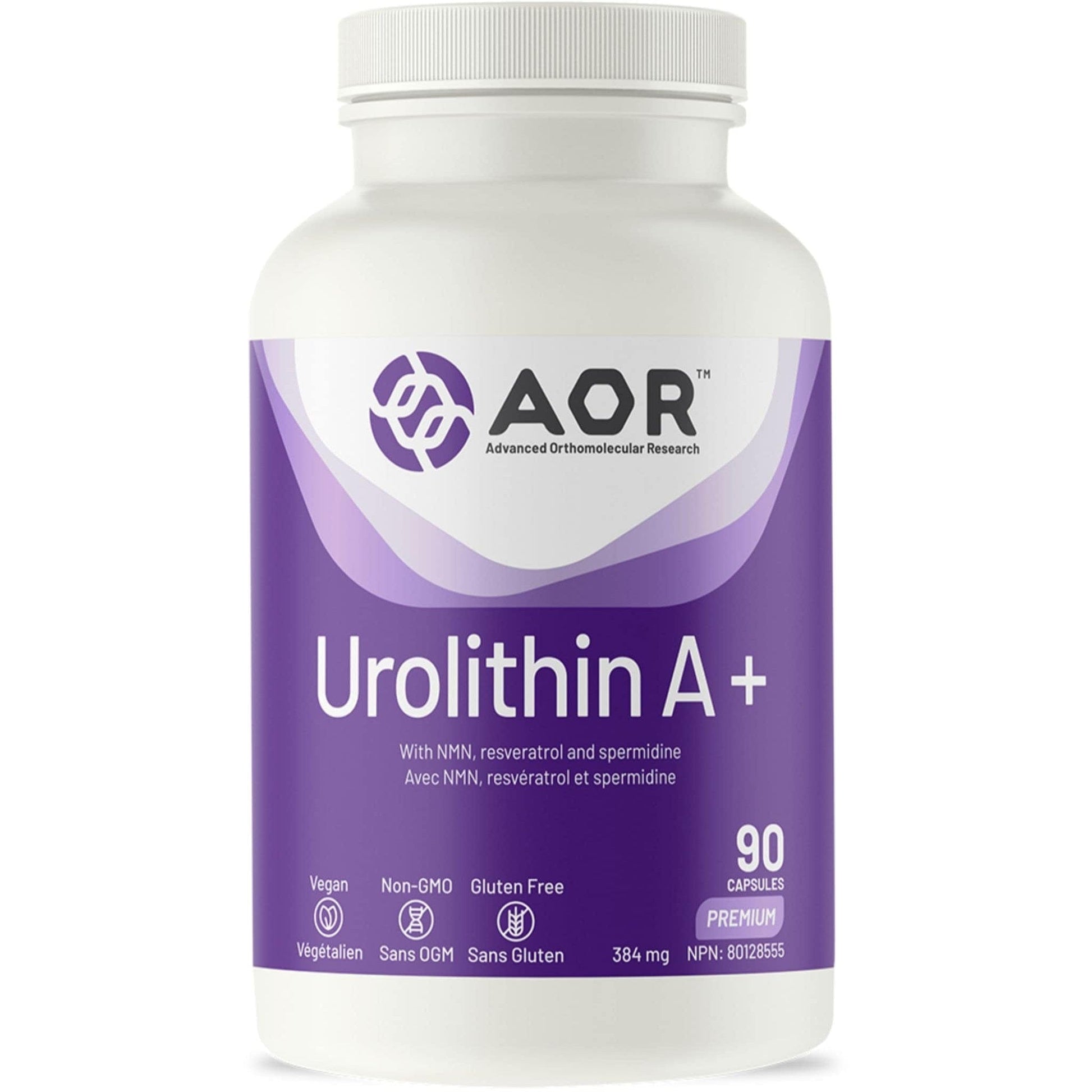 90 Vegetable Capsules | AOR Urolithin A + 384 mg