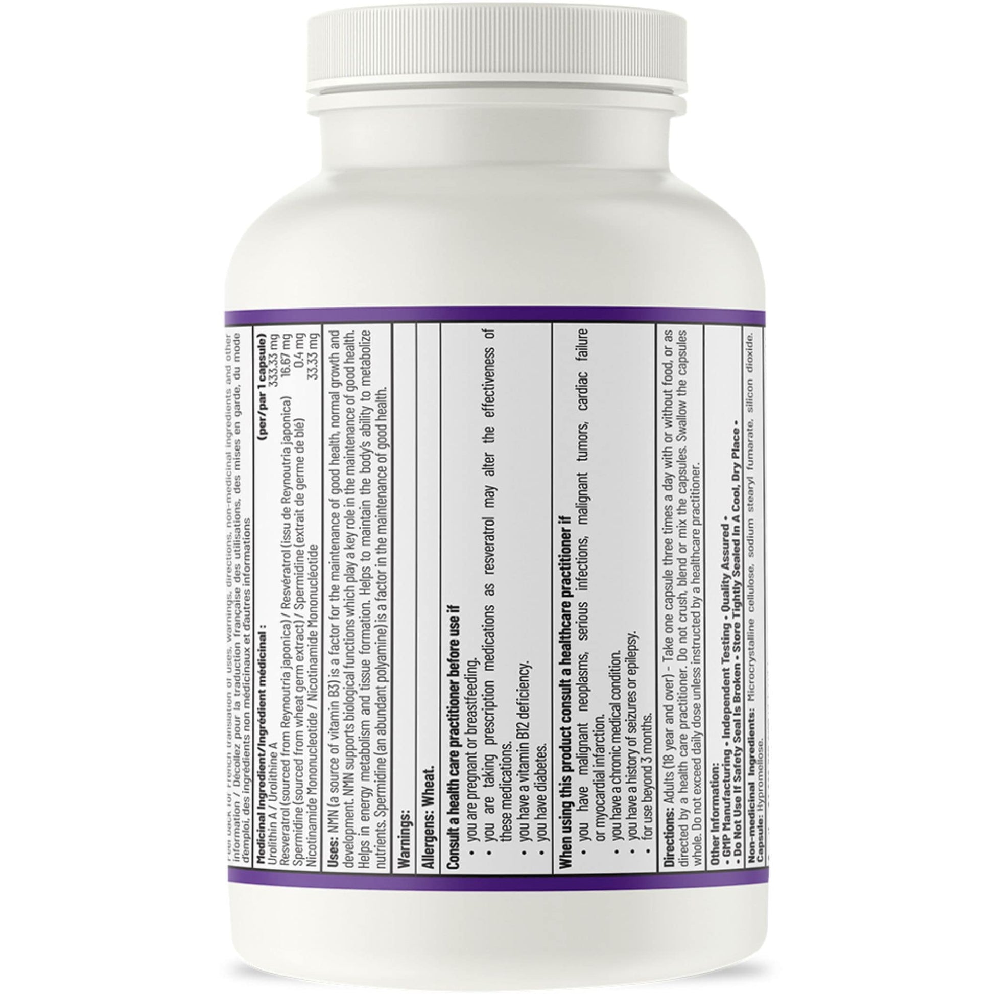 90 Vegetable Capsules | AOR Urolithin A + 384 mg // Nutrition Facts