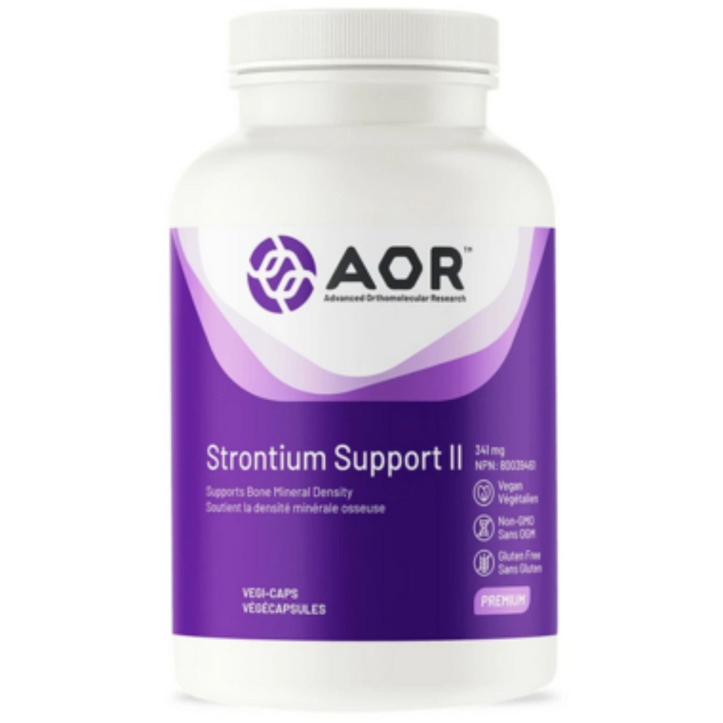 AOR Strontium Support II, 341mg, Vegan Bone Density Support,  60-240 Vegetable Capsules