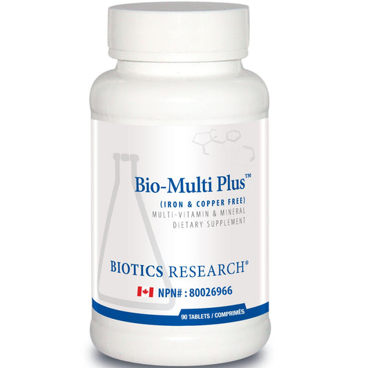 90 Tablets | Biotics Research Bio-Multi Plus Iron and Copper Free