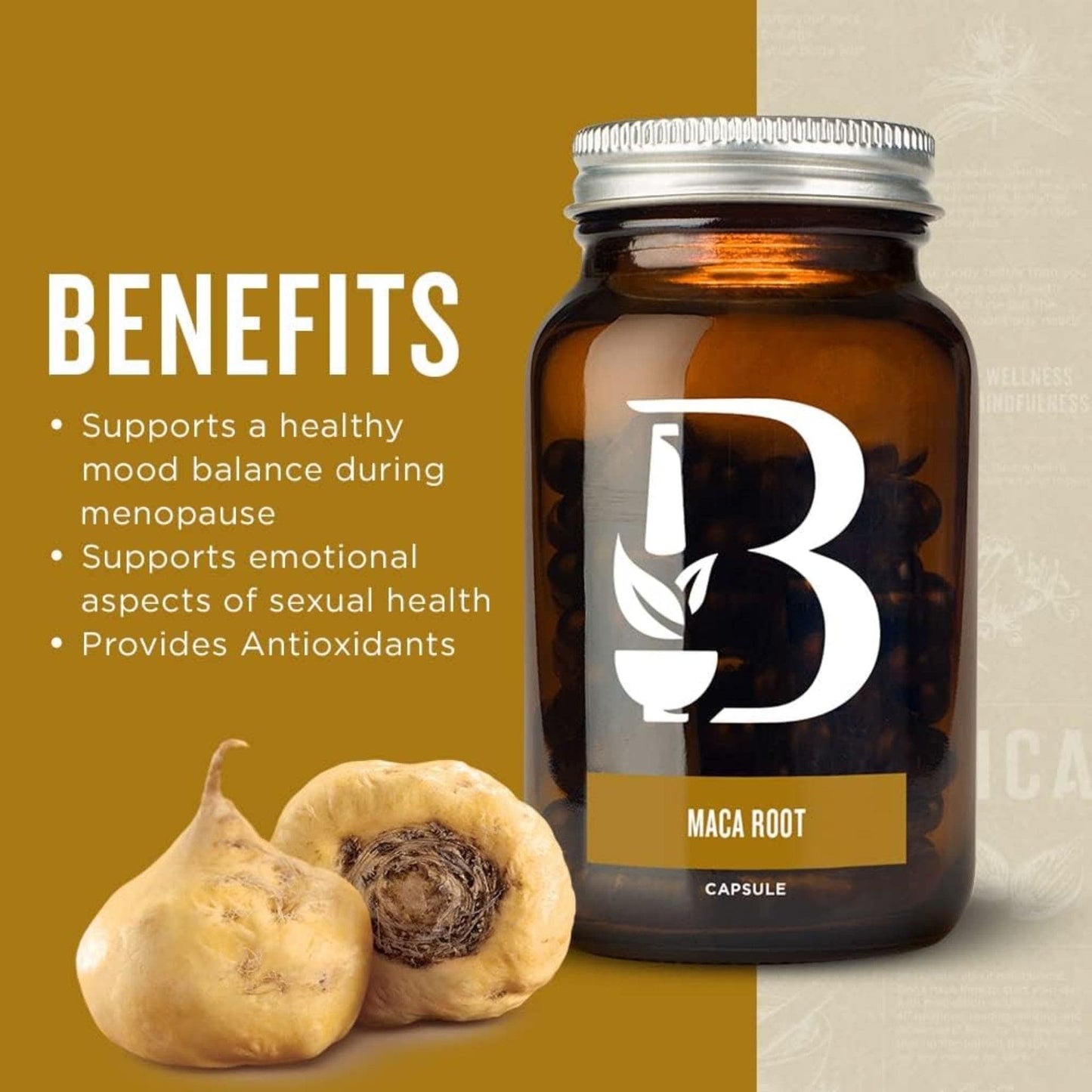 60 Capsules | Botanica Maca Root Capsule // benenfits