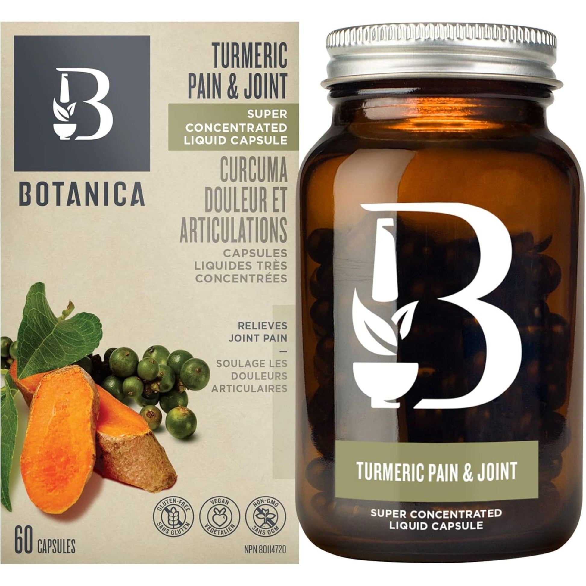 60 Capsules | Botanica Turmeric Pain And Joint Super Concentrated Liquid Capsule