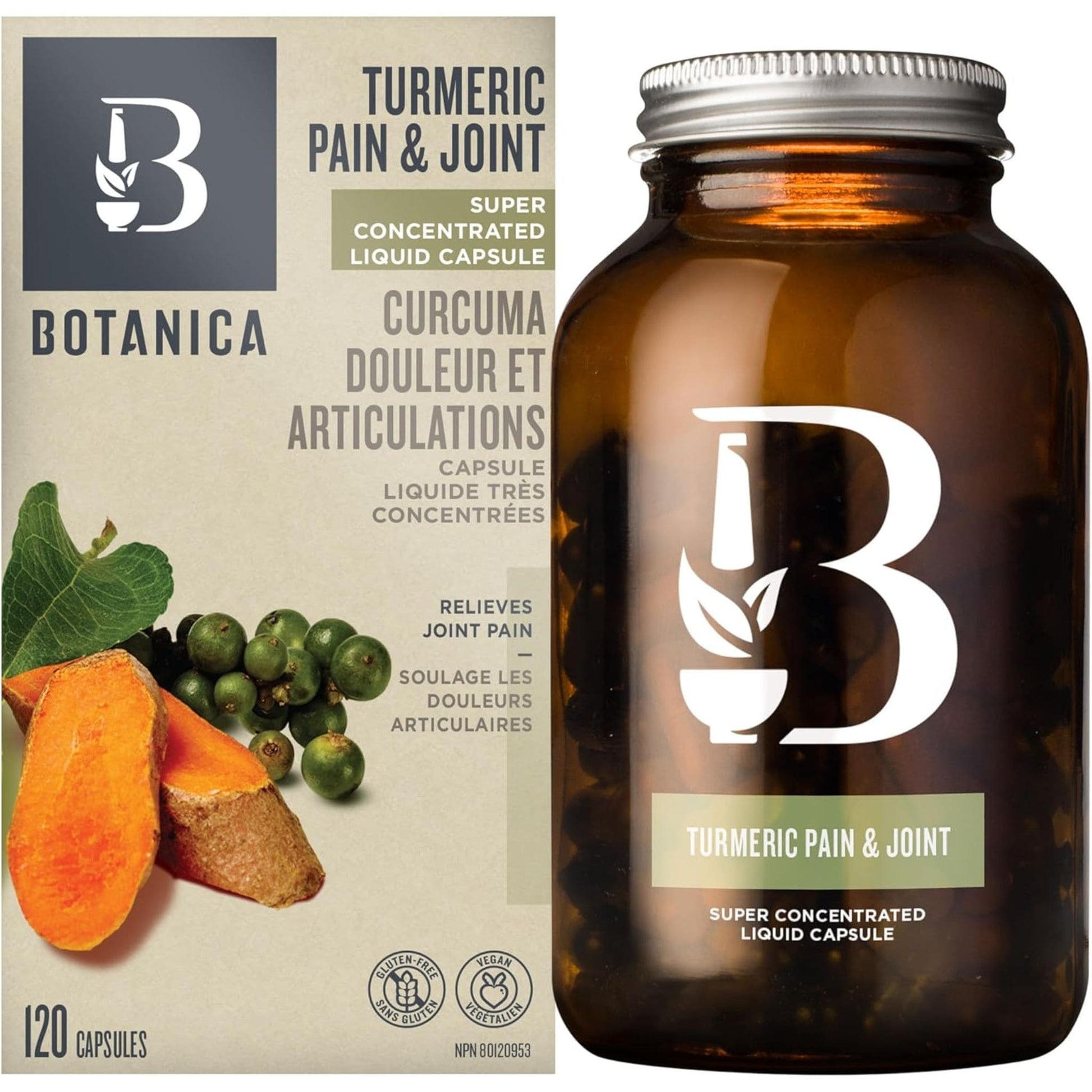 120 Capsules | Botanica Turmeric Pain And Joint Super Concentrated Liquid Capsule