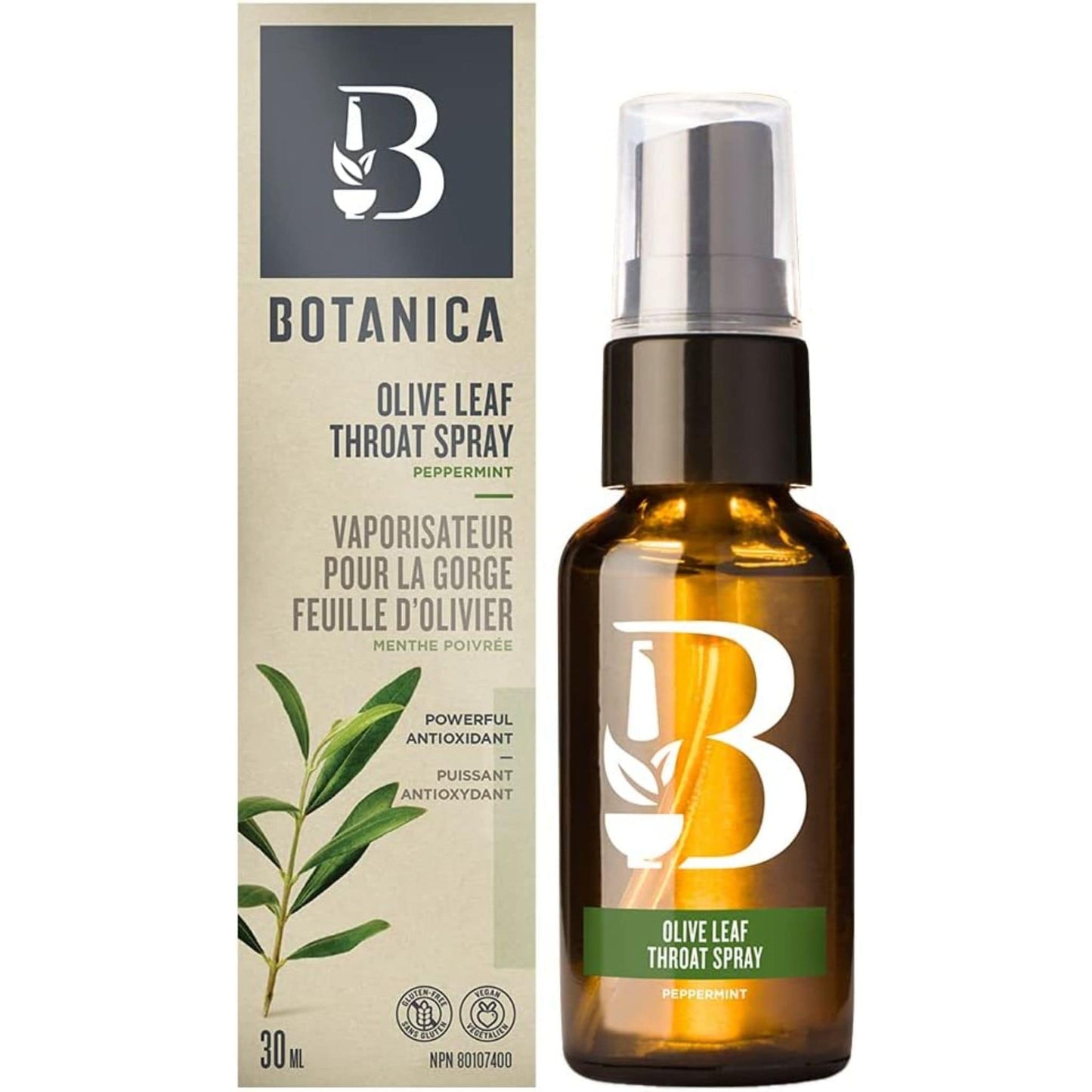 Peppermint 30 mL | Botanica Olive Leaf Throat Spray