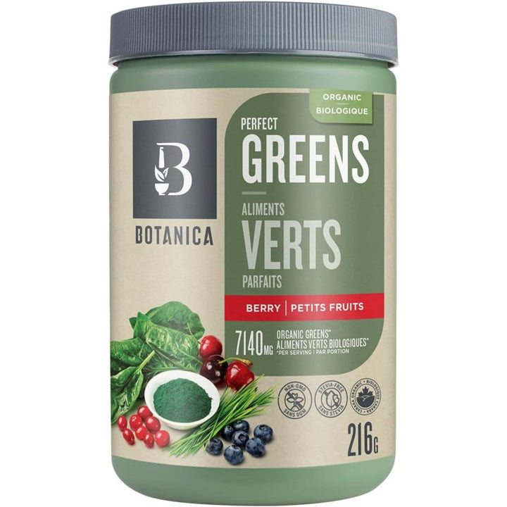 Berry 216g | Botanica Organic Perfect Greens 7,140 mg // berry flavour