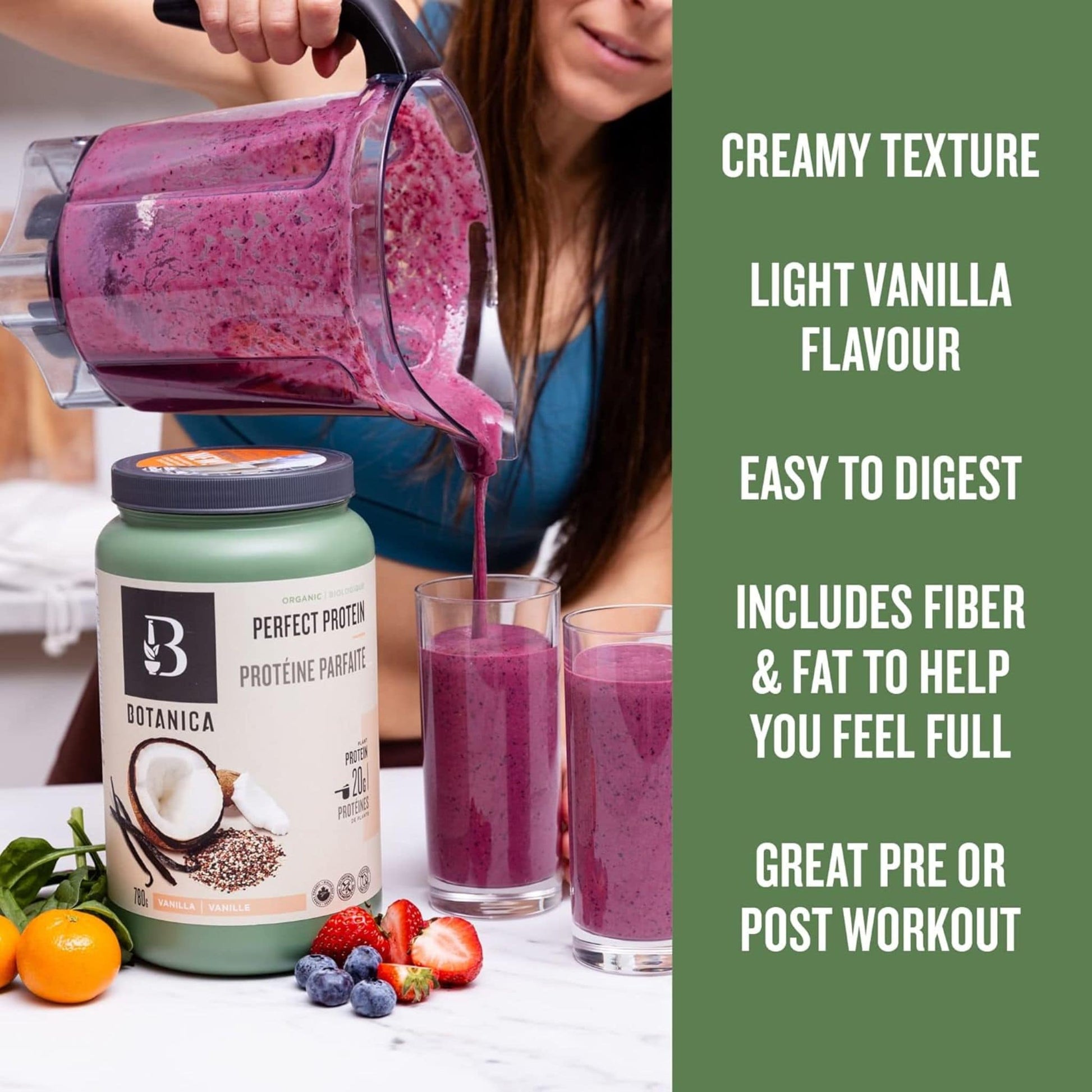 Vanilla 780g | Botanica Organic Perfect Protein // infographic