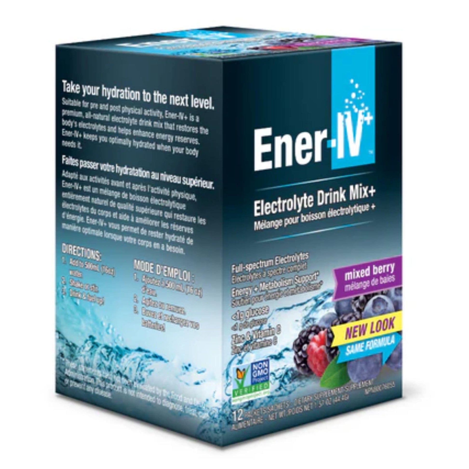 Box of 12 Sachets Mixed Berry | Ener-IV Sport Electrolyte Drink Mix // berry flavour