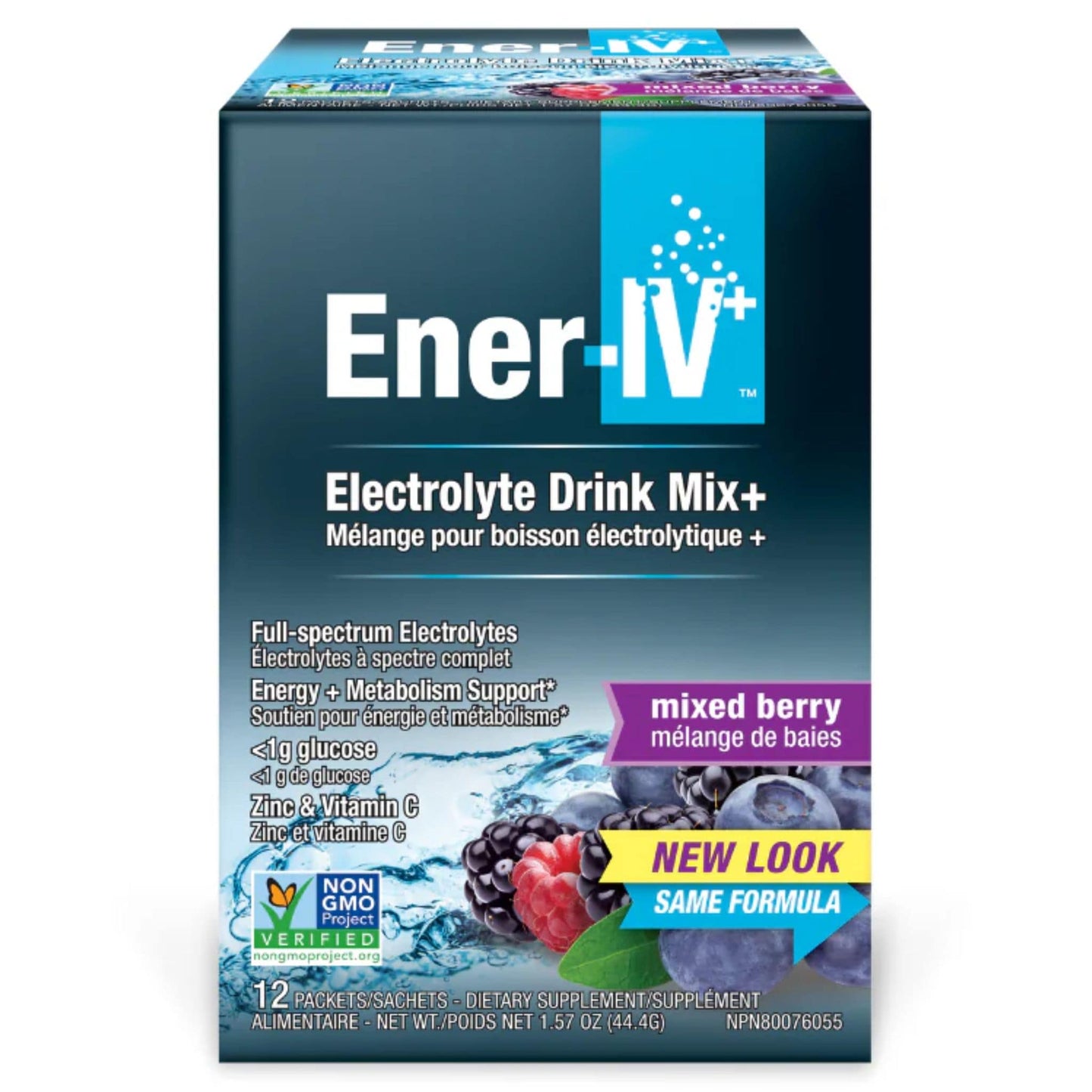 Box of 12 Sachets Mixed Berry | Ener-IV Sport Electrolyte Drink Mix // berry flavour