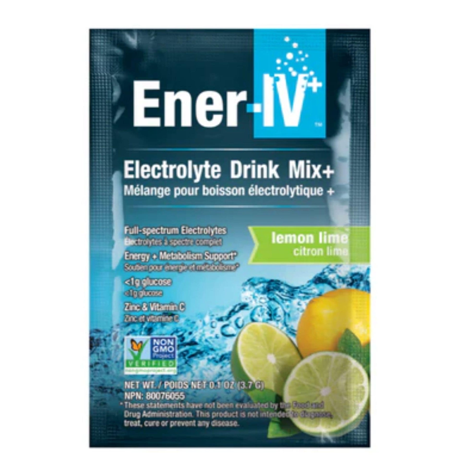 Box of 12 Sachets Lemon Lime | Enerv-IV Electrolyte Drink Mix // lemon lime flavour