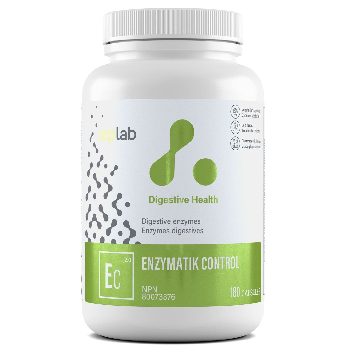 180 Vegetable Capsules | ATP Lab Enzymatik Control