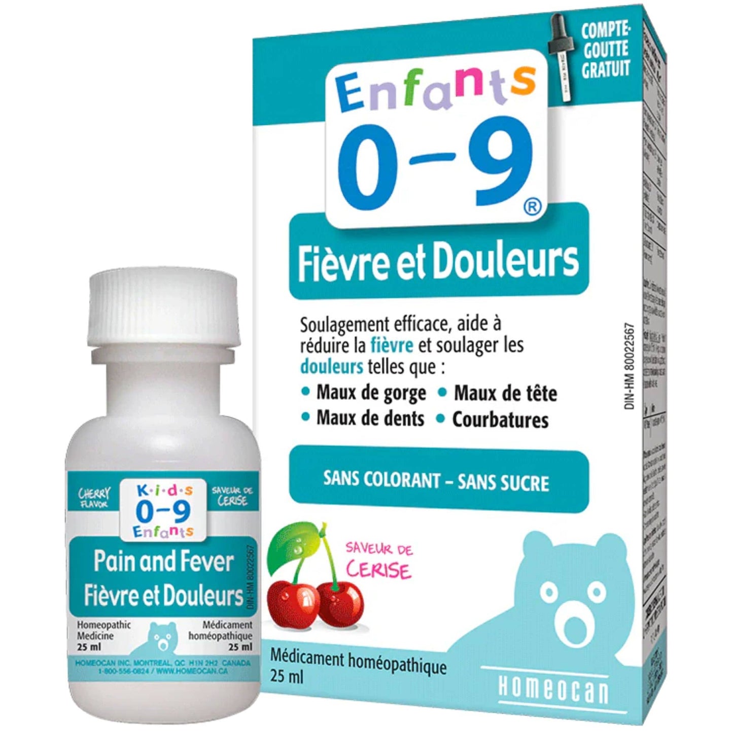 Cherry 25ml | Kids 0-9 Pain and Fever Homeopathic Medicine // French Packaging