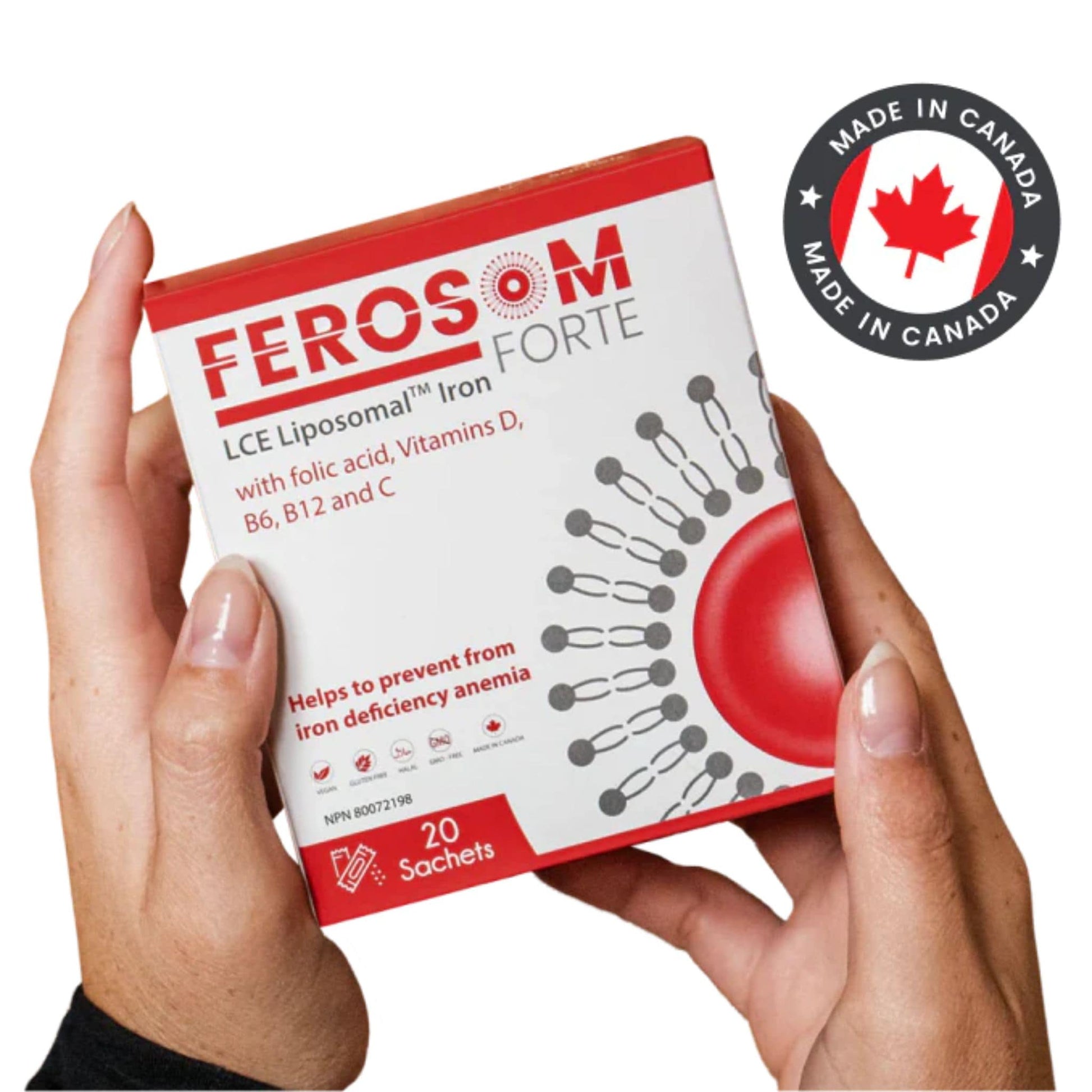 1.7g x 20 Sachets | Ferosom Forte LCE Liposomal Iron