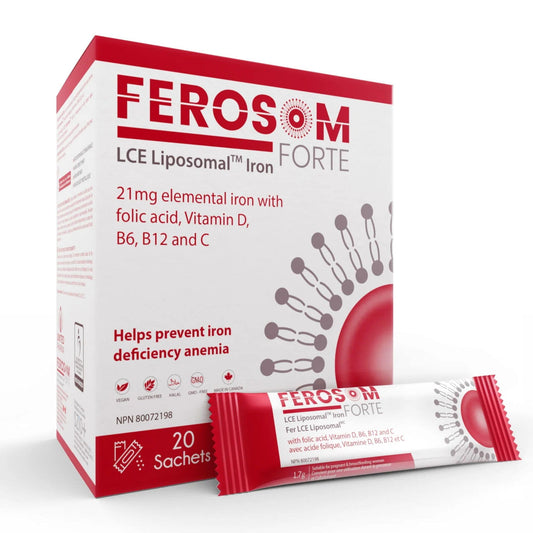 1.7g x 20 Sachets | Ferosom Forte LCE Liposomal Iron
