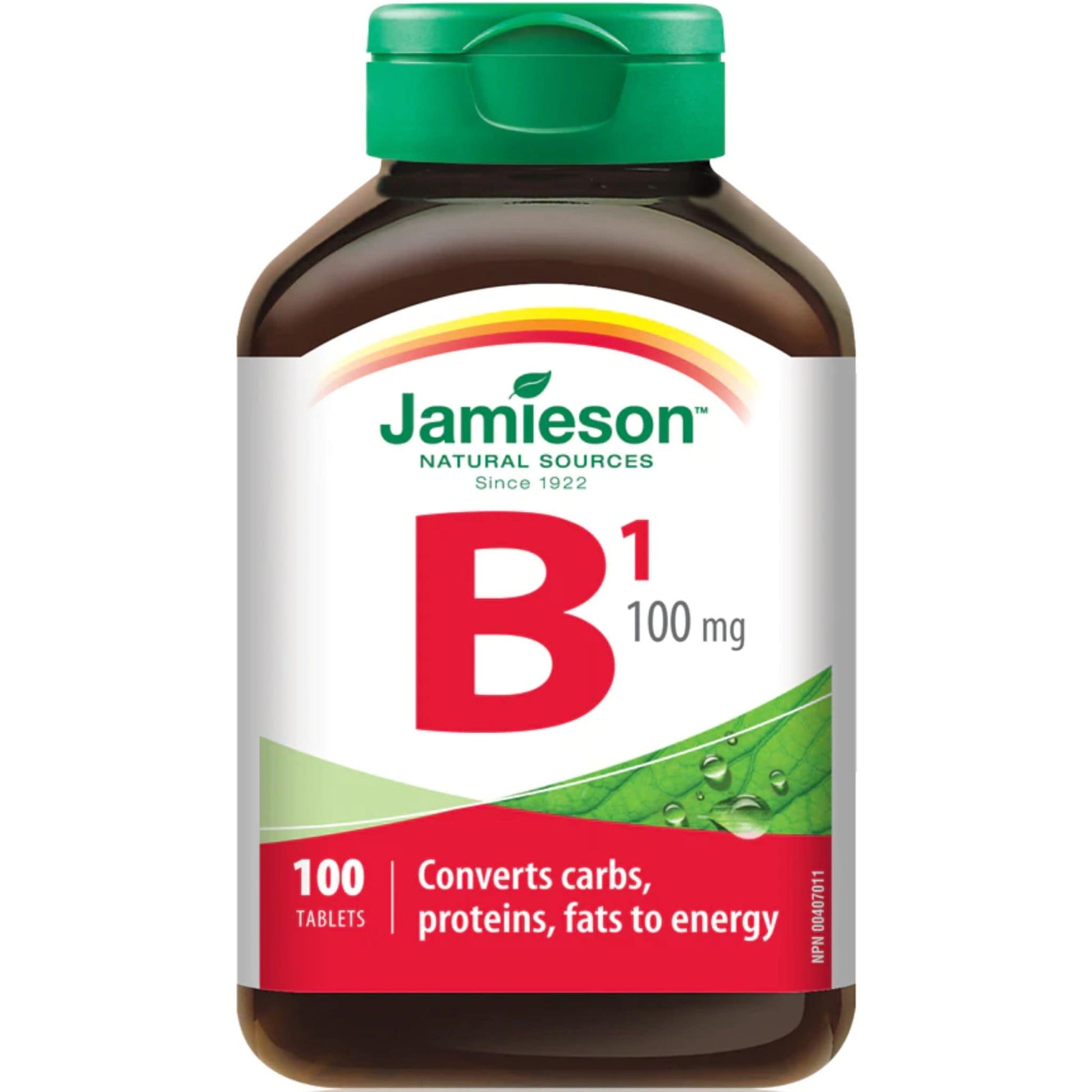 100 Tablets | Jamieson Vitamin B1 100 mg Thiamine