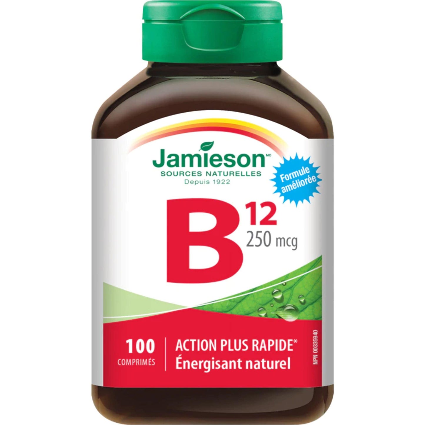 100 Tablets | Jamieson Vitamin B12 250 mcg // french bottle