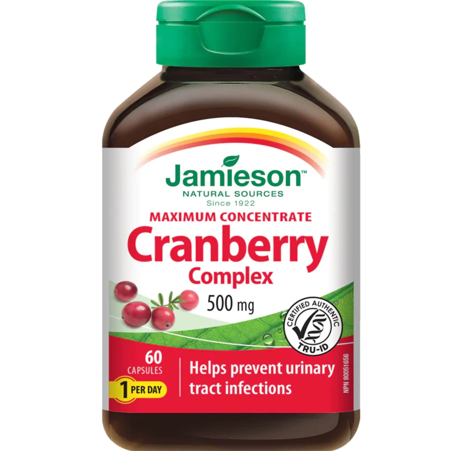 60 Capsules | Jamieson Cranberry Complex 500 mg Maximum Concentrate