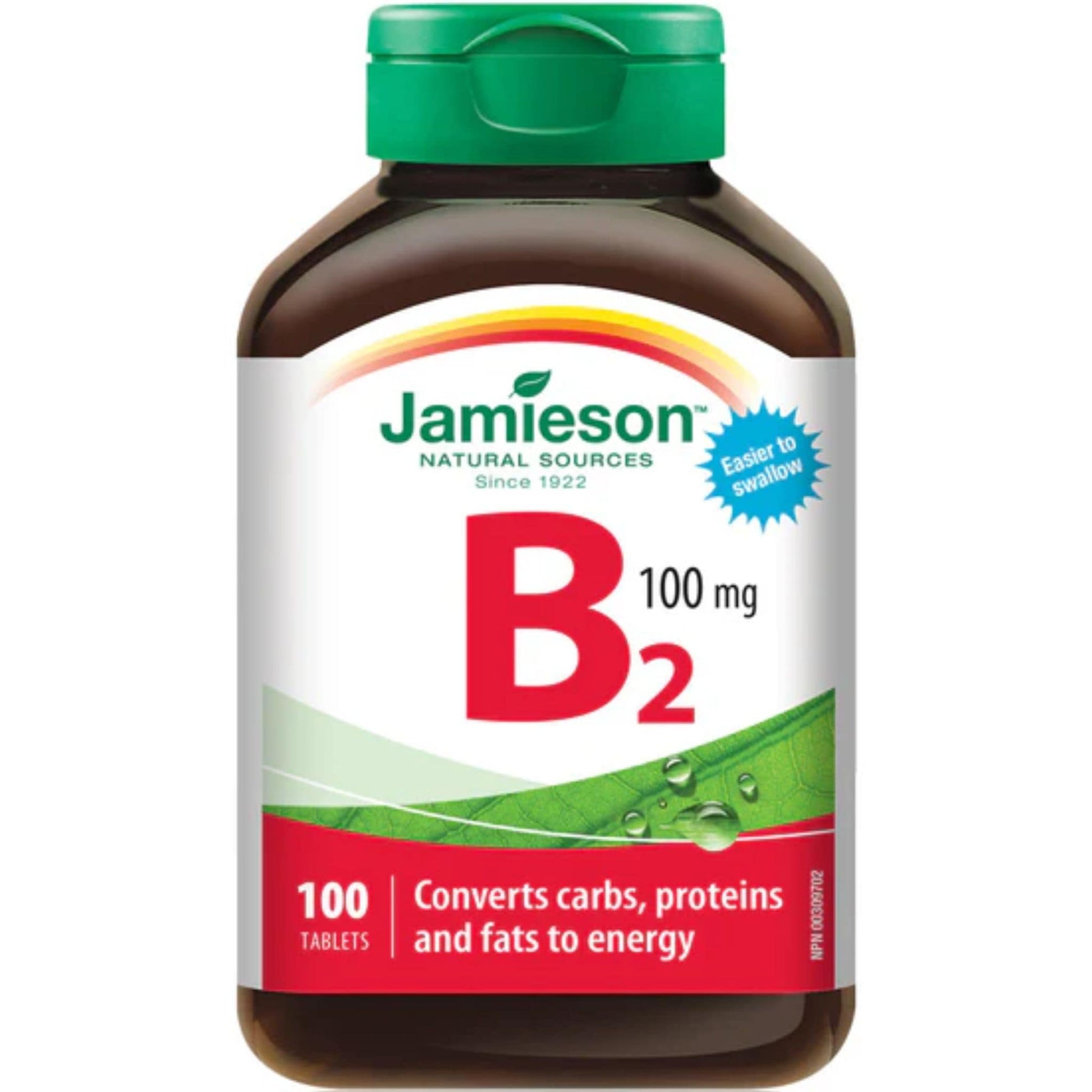 100 Tablets | Jamieson Vitamin B2 100mg, Riboflavin