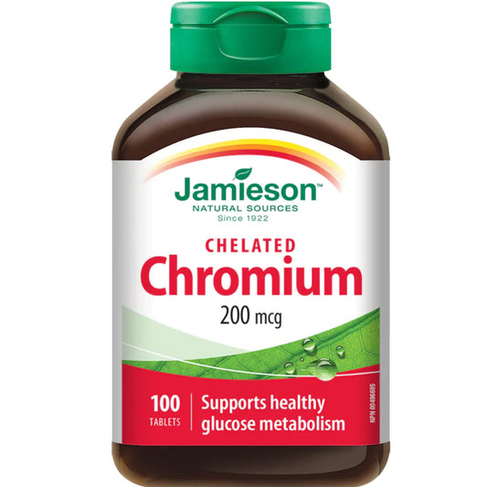 100 Tablets | Jamieson Chelated Chromium 200 mcg