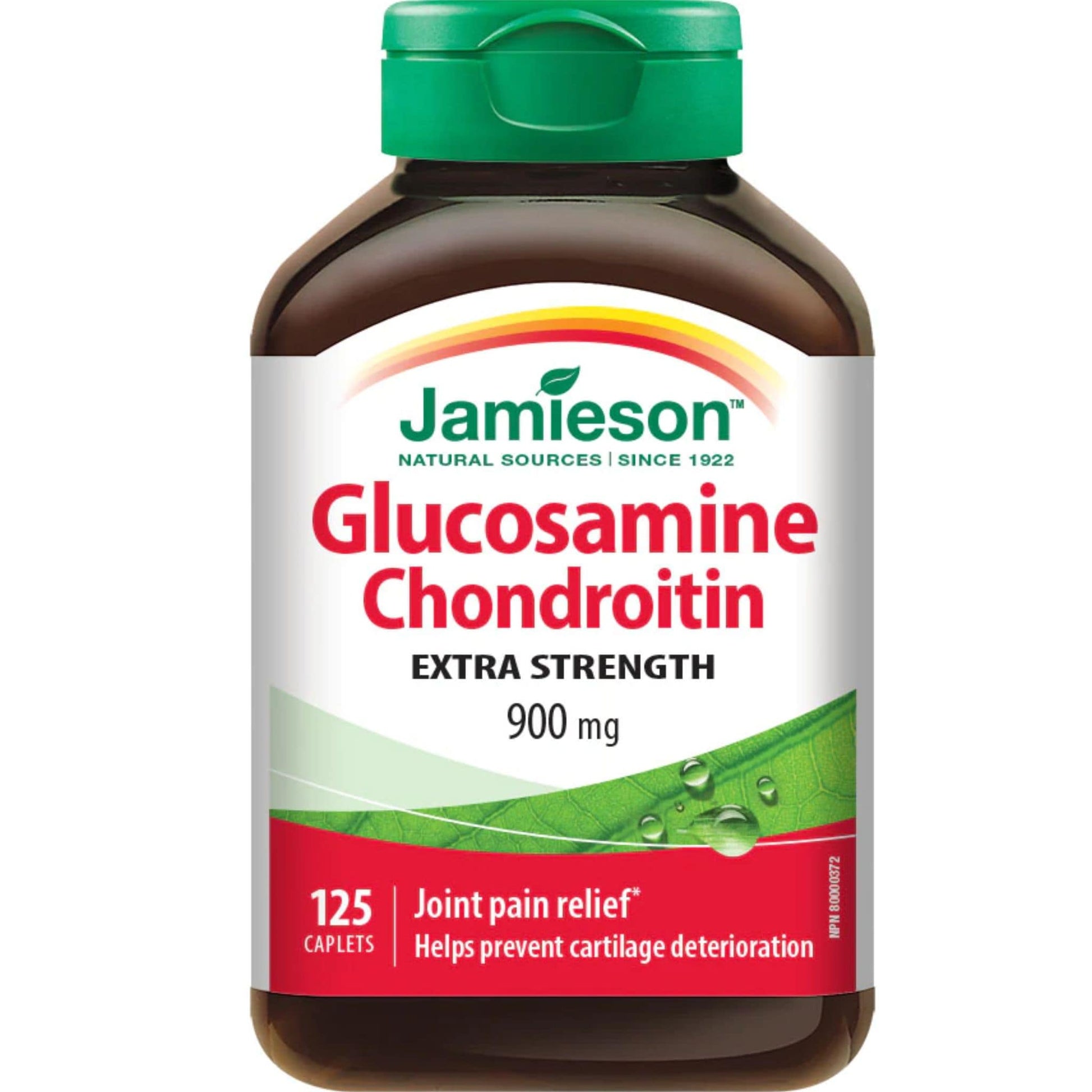 125 Caplets | Jamieson Glucosamine Chondroitin 900 mg Extra Strength