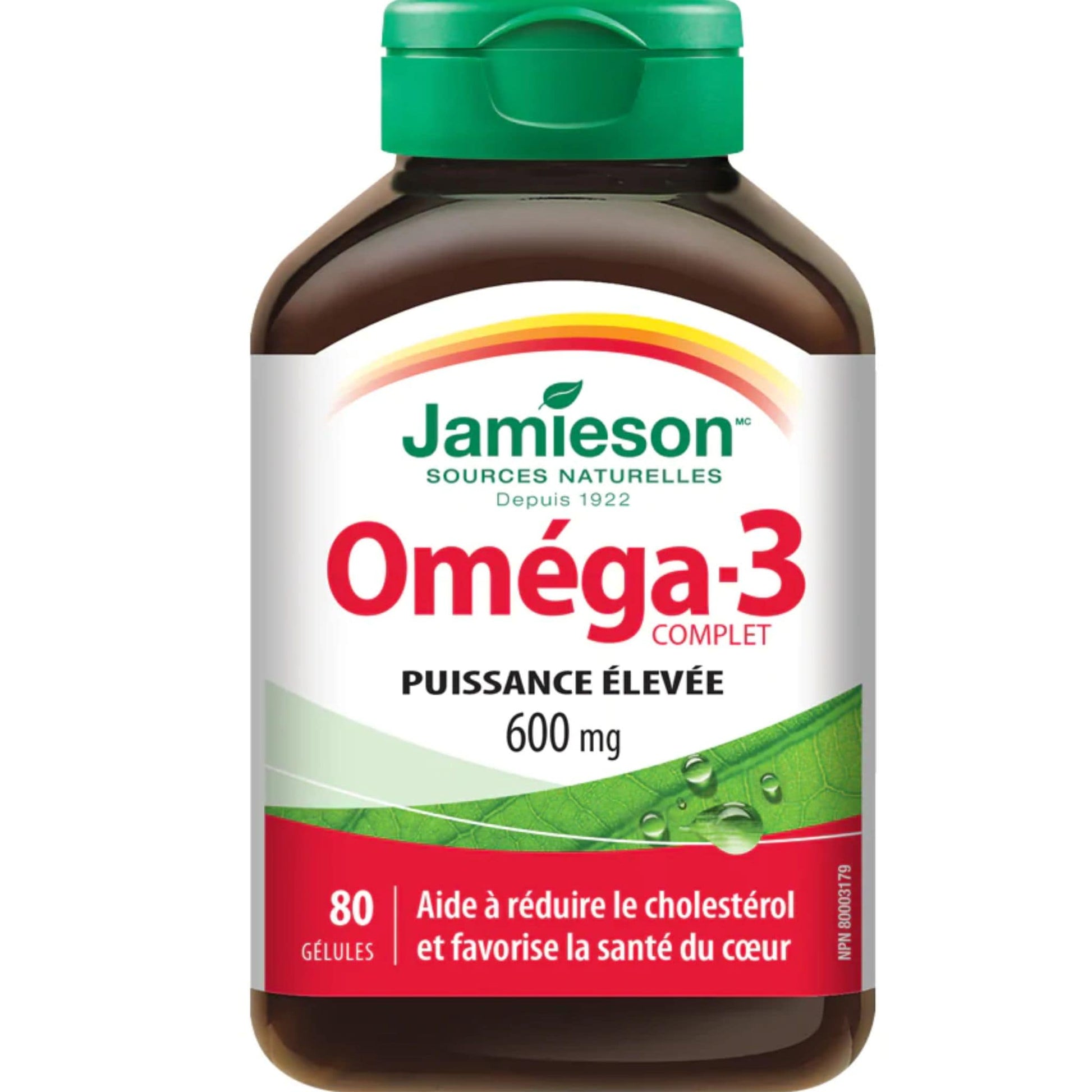 80 Softgels | Jamieson Omega-3 Complete 600 mcg Extra Strength // French Bottle