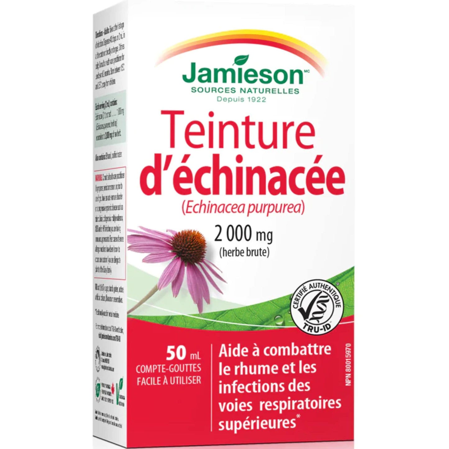 50 mL | Jamieson Echinacea Tincture 2,000 mg // French Package