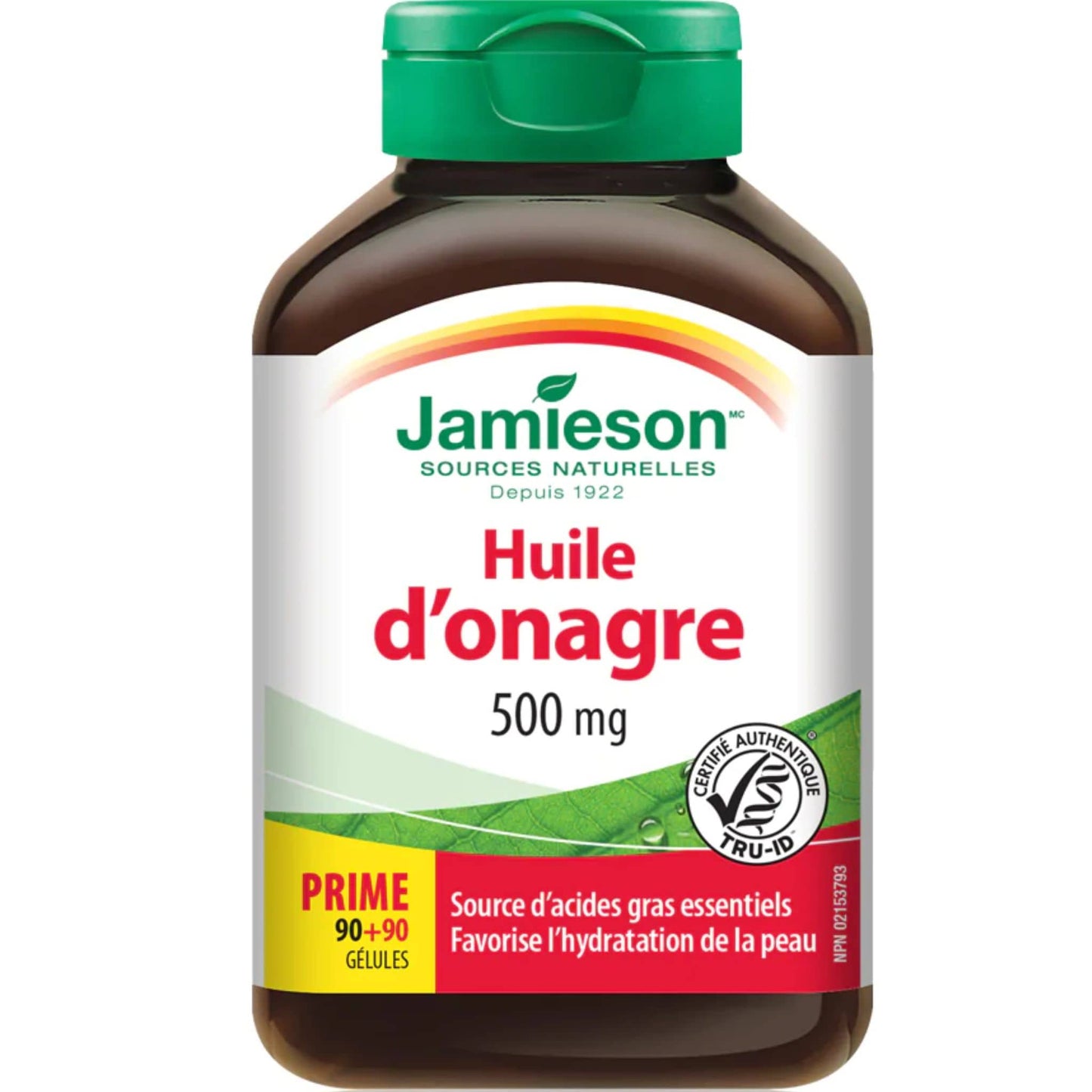 Bonus, 90+90 Softgels | Jamieson Evening Primrose Oil 500 mg // French Bottle