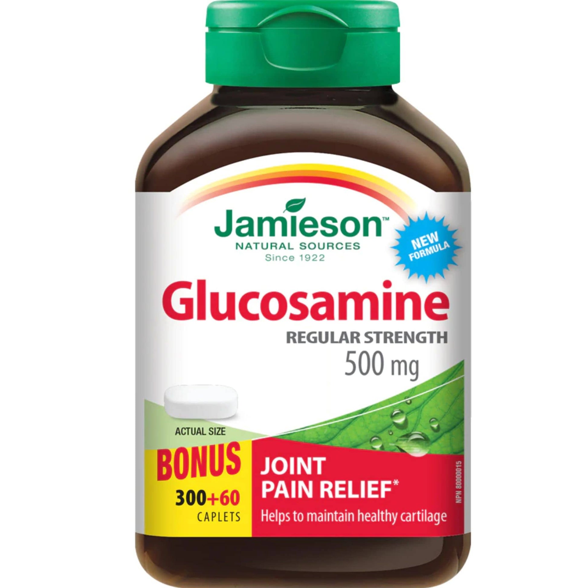 Bonus, 300+60 Caplets | Jamieson Glucosamine 500 mg Regular Strength