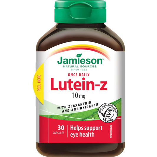 30 Capsules | Jamieson Lutein-Z 10 mg with Zeaxanthin and Antioxidants, Once Daily