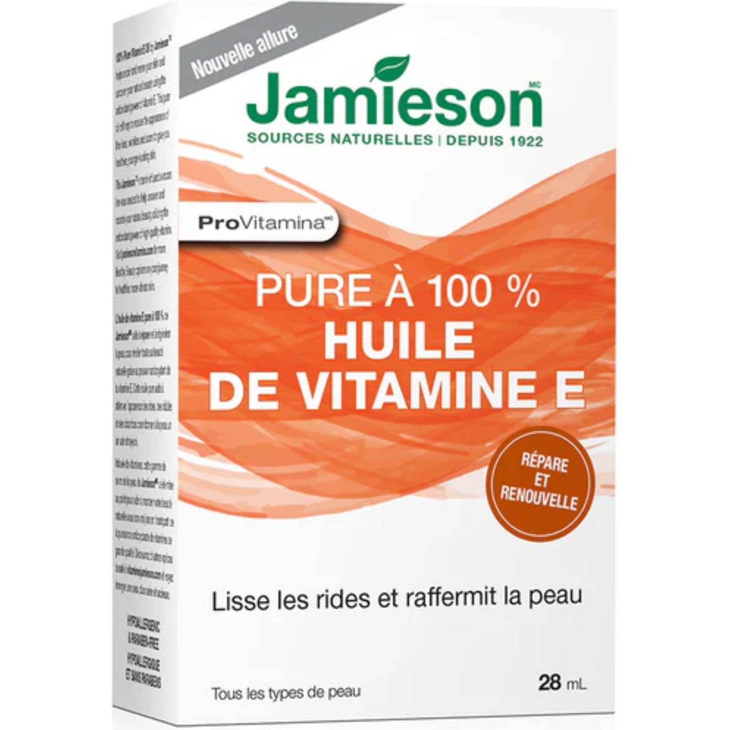 28 mL | Jamieson ProVitamina 100% Pure Vitamin E Oil // French Package