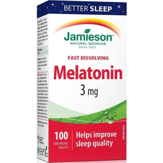 100 Sublingual Tablets | Jamieson Melatonin 3 mg, Fast Dissolving