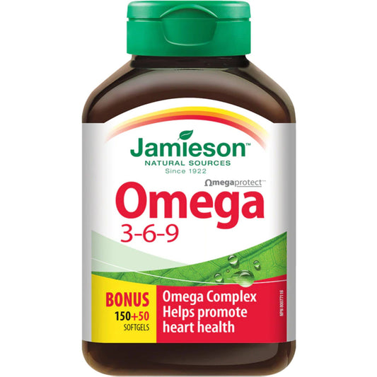 Bonus, 150+50 Softgels | Jamieson Omega 3-6-9 1,200 mg OmegaProtect