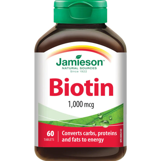 60 Tablets | Jamieson Biotin 1,000 mcg