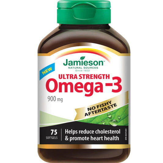 75 Softgels | Jamieson Omega-3 900 mg, Ultra Strength