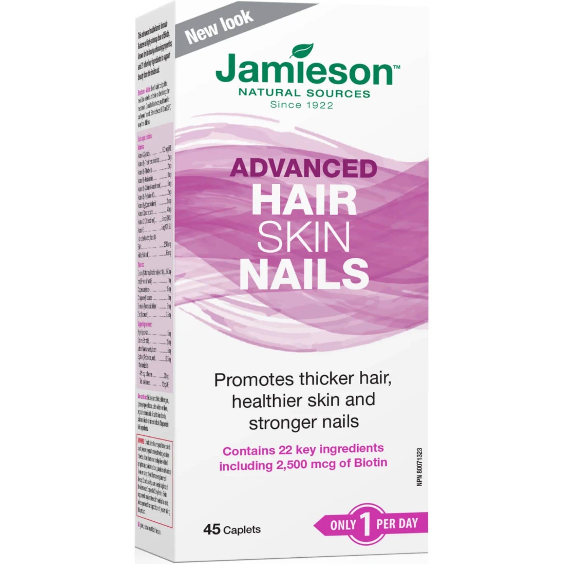 45 Caplets | Jamieson Advanced Hair, Skin, Nails // Package