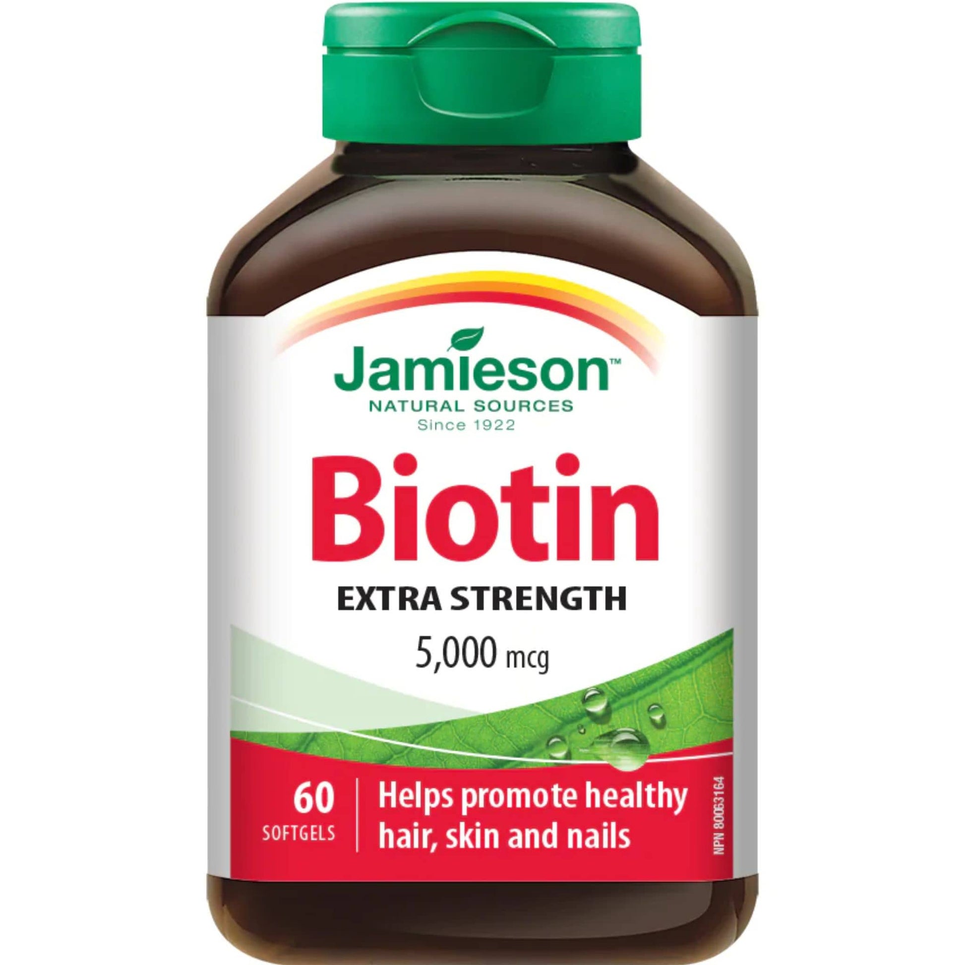 60 Softgels | Jamieson Biotin 5,000 mcg Extra Strength