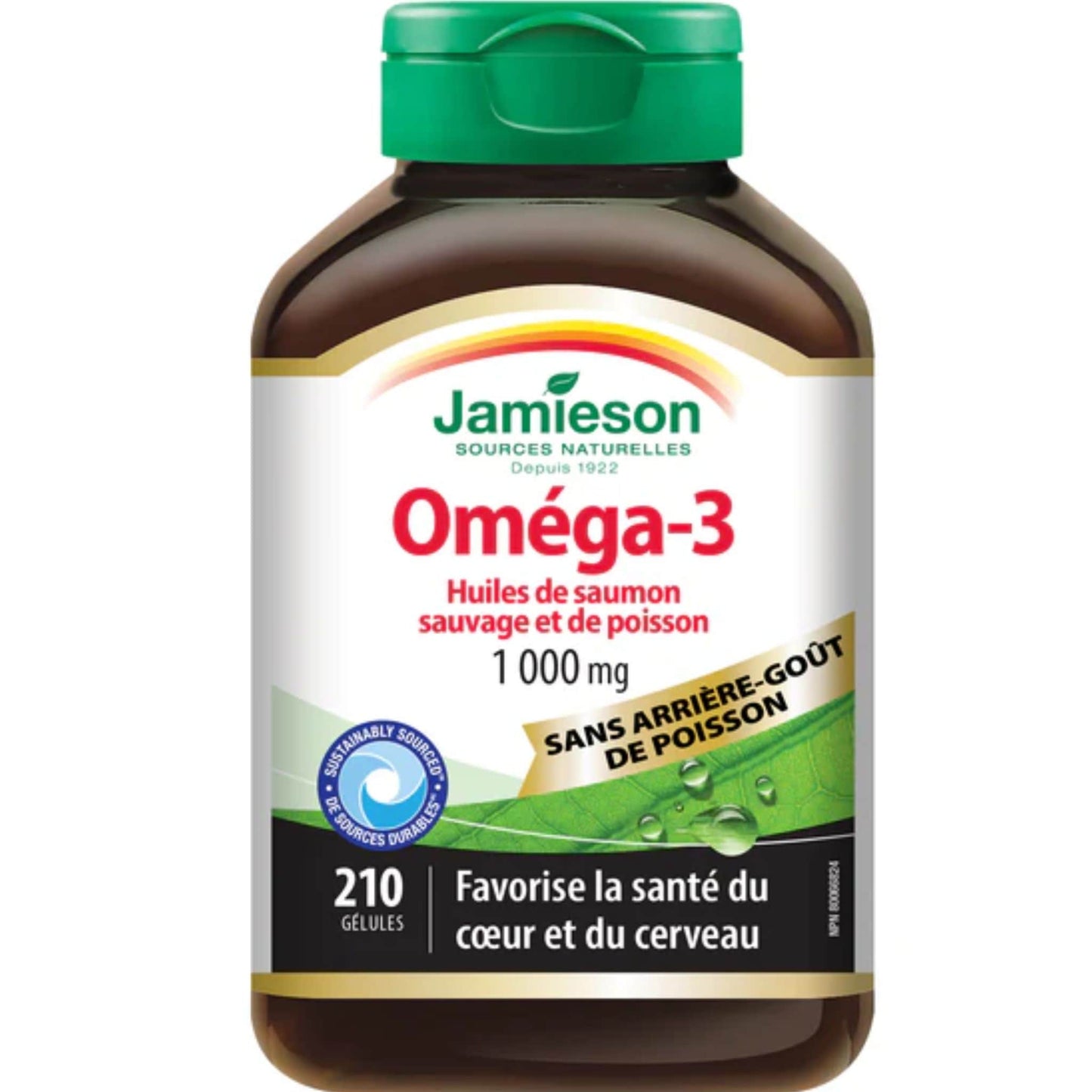 210 Softgels | Jamieson Wild Salmon and Fish Oil 1,000 mg // French Bottle