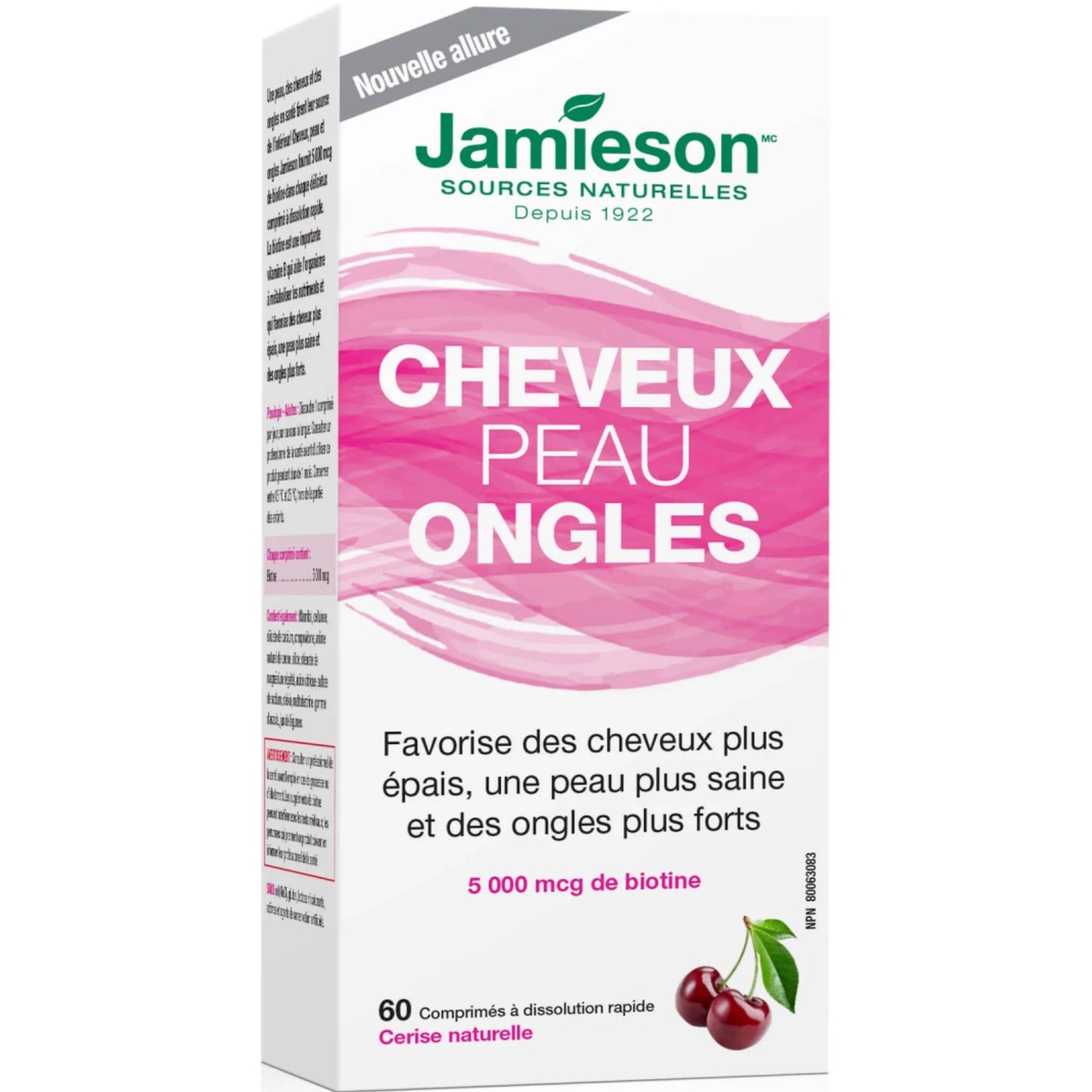 Natural Cherry, 60 Tablets | Jamieson Hair, Skin, Nails Fast Dissolving // french box 