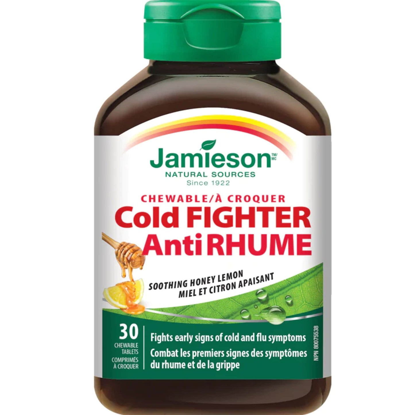 Soothing Honey Lemon, 30 Chewable Tablets | Jamieson Chewable Cold Fighter // bottle