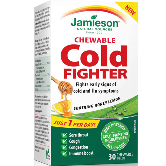 Soothing Honey Lemon, 30 Chewable Tablets | Jamieson Chewable Cold Fighter // soothing honey lemon flavour