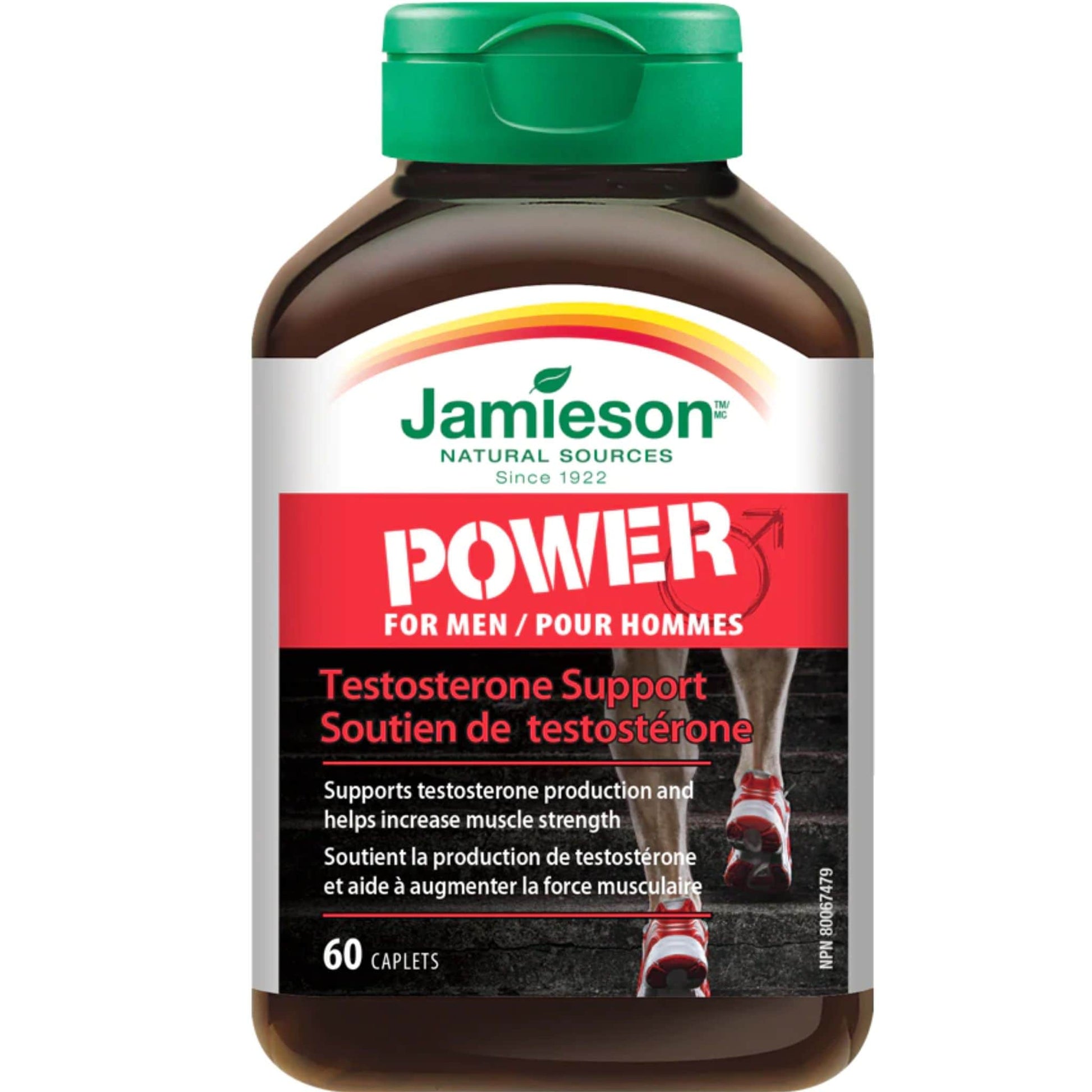 60 Caplets | Jamieson Power for Men Testosterone Support // French/English Bottle