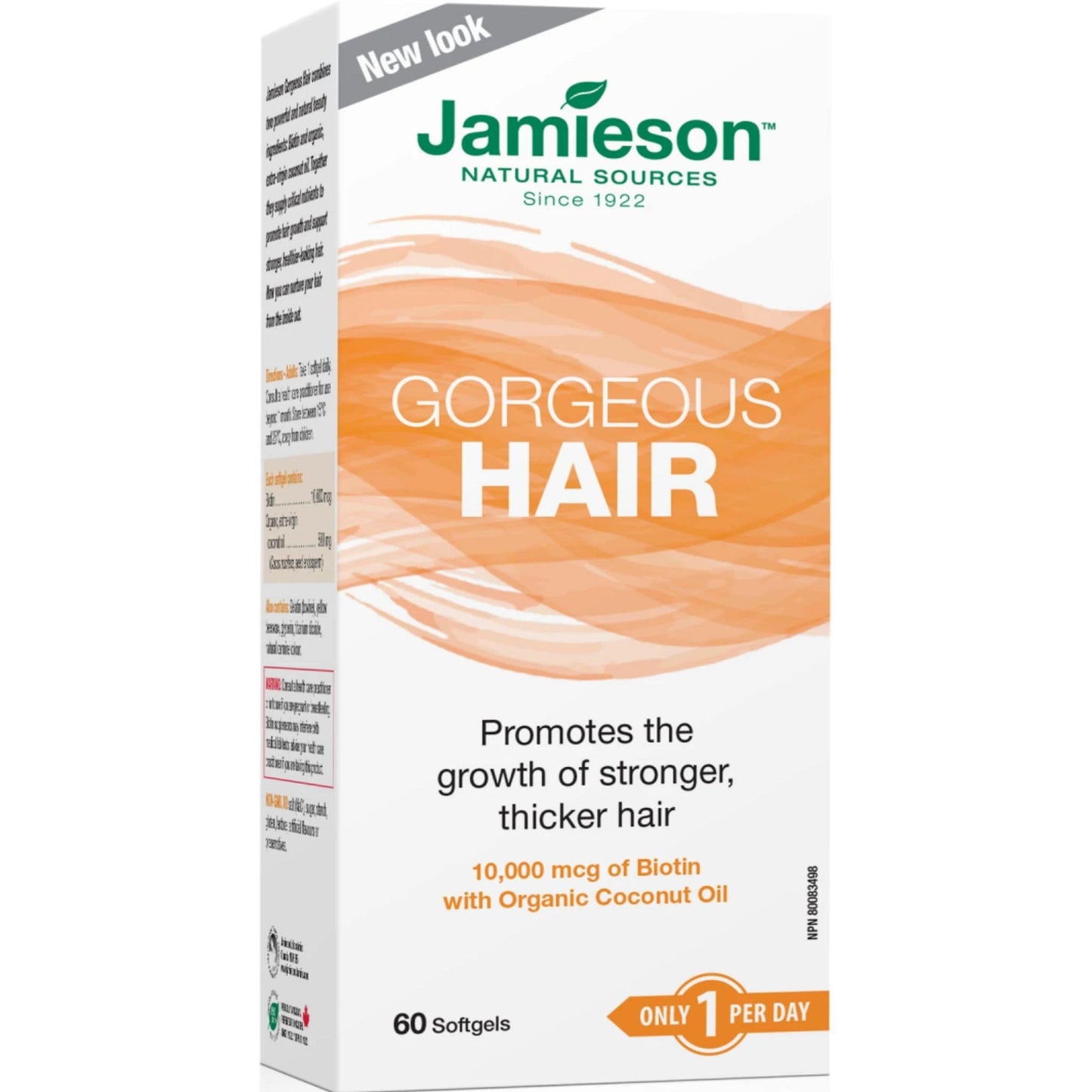 60 Softgels | Jamieson Gorgeous Hair with Organic Coconut Oil