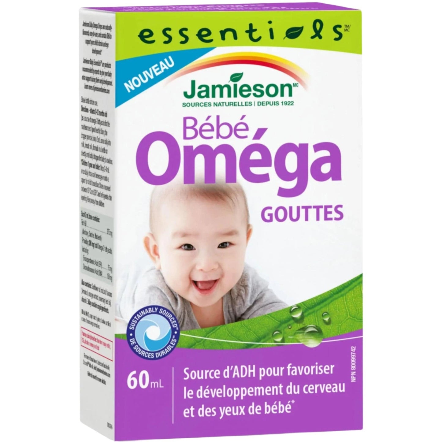 60 mL | Jamieson Baby Omega Drops // french bottle