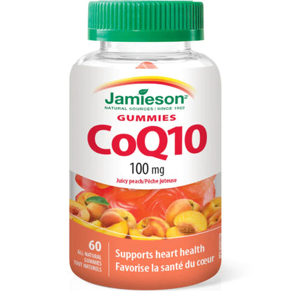 Juicy Peach, 60 Gummies | Jamieson Gummies CoQ10 100 mg // juicy peach flavour