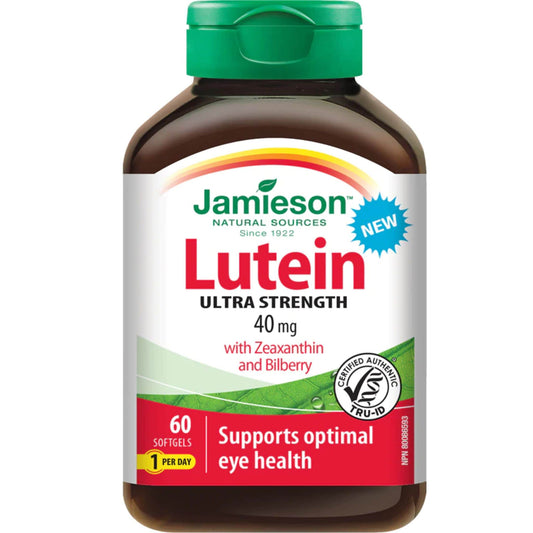 60 Softgels | Jamieson Lutein 40 mg Ultra Strength with Zeaxanthin and Bilberry