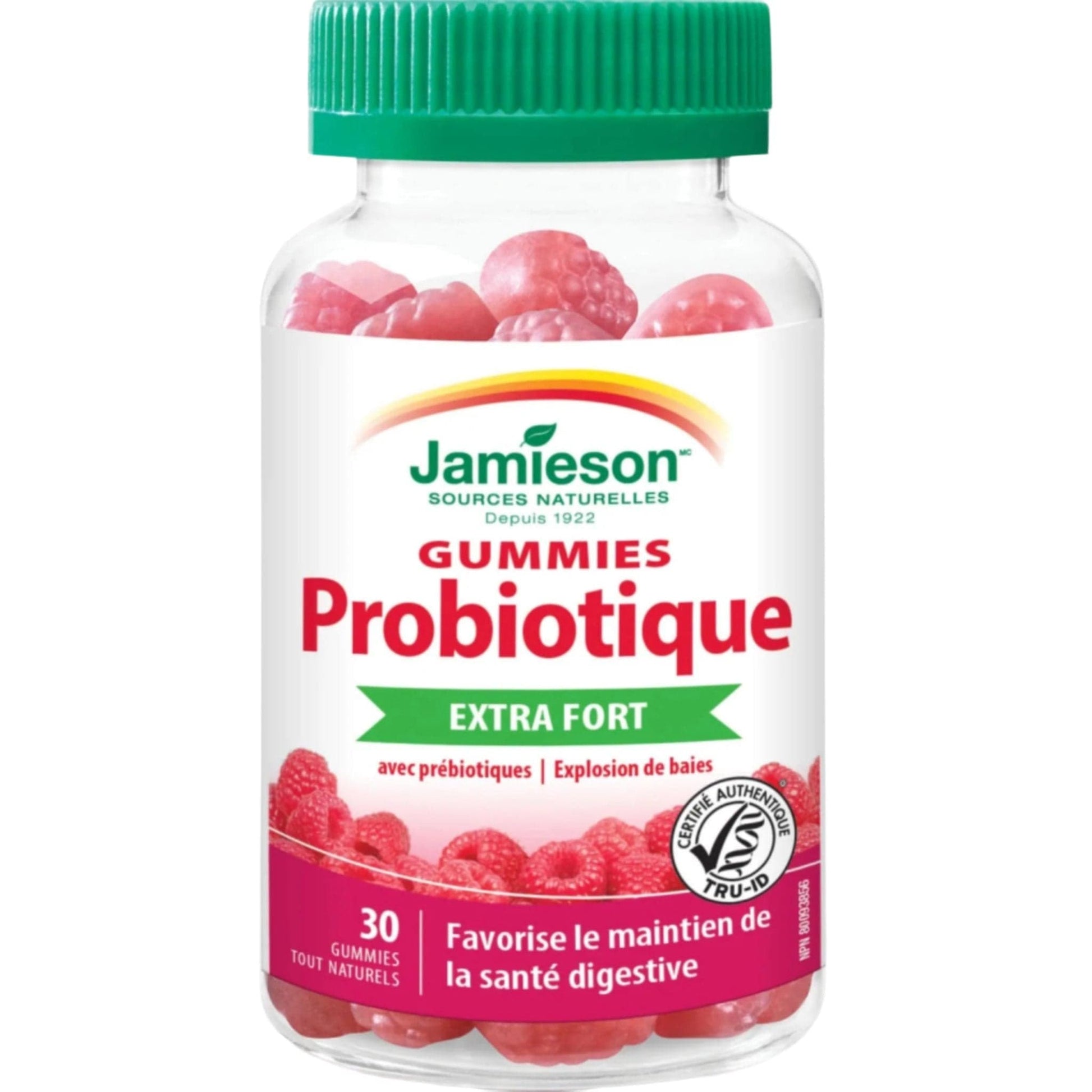 Berry Blast, 45 Gummies | Jamieson Gummies Probiotic Extra Strength with Prebiotics // french bottle