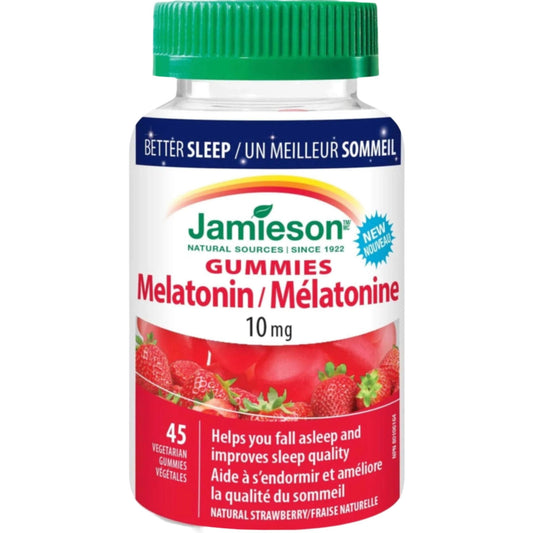 Natural Strawberry, 45 Vegetarian Gummies | Jamieson Gummies Melatonin 10 mg // natural strawberry flavour