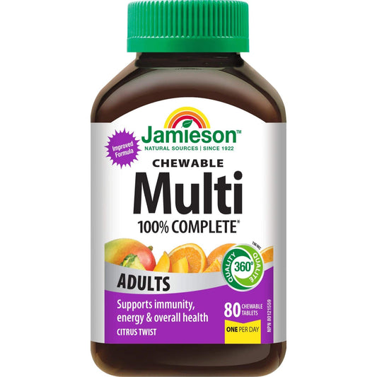 80 Chewable Tablets | Jamieson Chewable Multi 100% Complete Adults